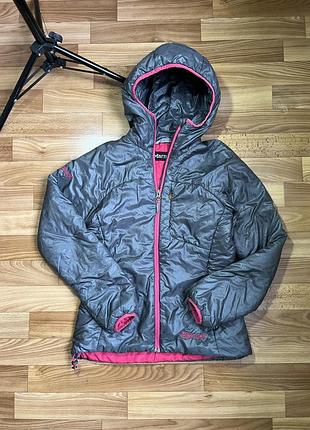 Утеплена куртка marmot жіноча xs сіра з рожевими вставками