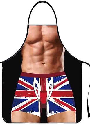 Чоловічий фартух з приколом на кухню 75 на 60 см різнобарвний