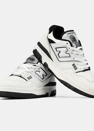Стильні кросівки унісекс new balance 550 white black розпродаж