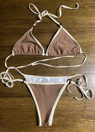 Купальник роздільний жіночий shein розмір m/38 бежевий