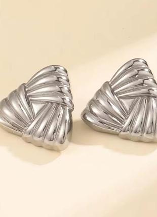 Треугольные геометрические серьги нержавеющая сталь stainless steel
