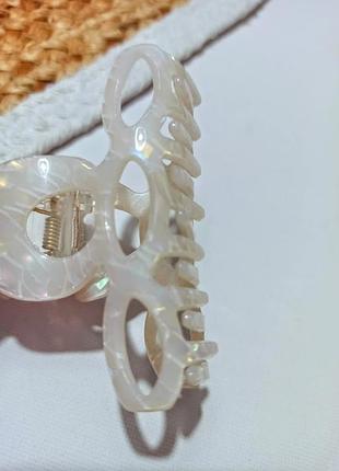 Очень красивый большой перламутровый краб заколка для волос 7 см