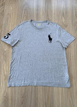 Мужская хлопковая футболка с большим логотипом polo ralph lauren