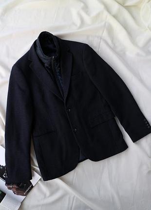 Брендовий блейзер 2 в 1 вставка 100% вовна від dkny люкс якість тренд