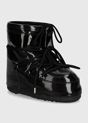 Зимові чоботи moon boot mb icon low glitter колір чорний глітер 36/38