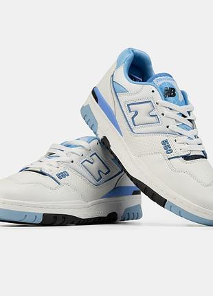 Стильні жіночі кросівки new balance 550 unc white university blue