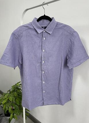 Лляна сорочка в смужку