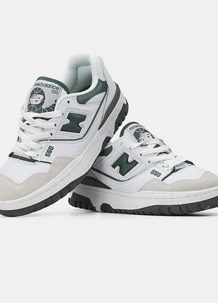 Стильные кроссовки new balance 550 white green акция