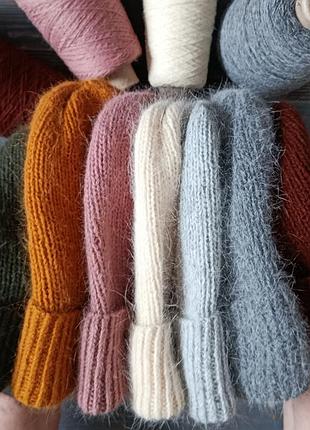 Шапки женские зимние. шапка тиковка. шапка пуховая ручной работы