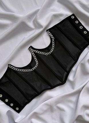 ❗ексклюзив❗праздничная корсетка на шнуровке с цепочкой