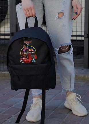 Повсякденний рюкзак шкільний для дівчинки without compact з принтом тачки black