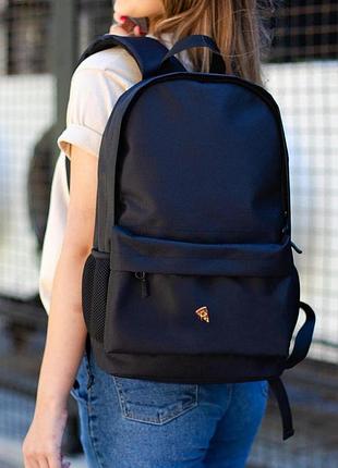 Женский повседневный рюкзак школьный without с принтом pizza black