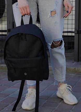 Жіночий повсякденний рюкзак шкільний without compact з принтом smile black