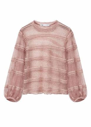 Ніжно рожева блуза/блузка zara сіткою