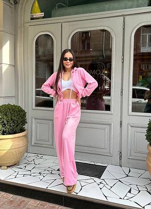 Жіночий спортивний велюровий повсякденний костюм двійка штани і кофта