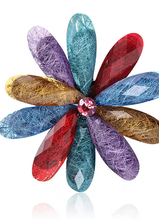 Квітка кольорова брошка