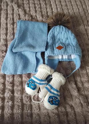 Набір шапка шарф і рукавички