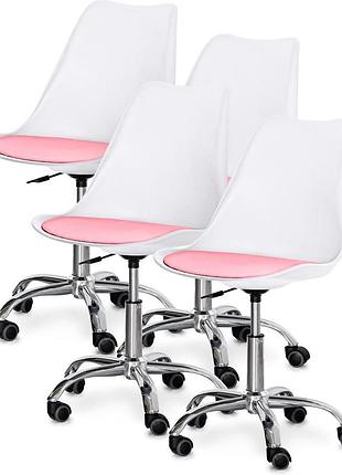 Комплект (4шт) крісло evo-kids capri white / pink (арт h-231 w/pn -х4)
