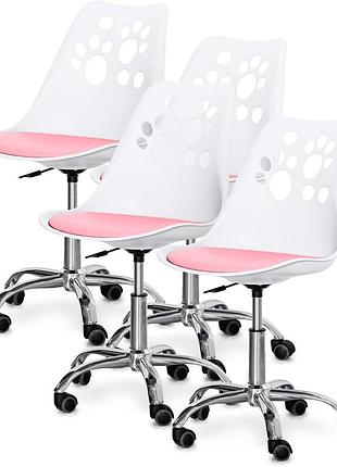 Комплект (4шт) дитяче крісло evo-kids indigo white/pink (арт h-232 w/pn-х4)
