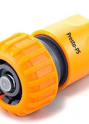 Коннектор 3/4 с аквастопом, для шланга (orange) 5820 тм presto-ps
