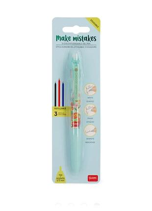 Legami стираемая гелевая ручка make mistakes - 3 цвета, с цветочным рисунком