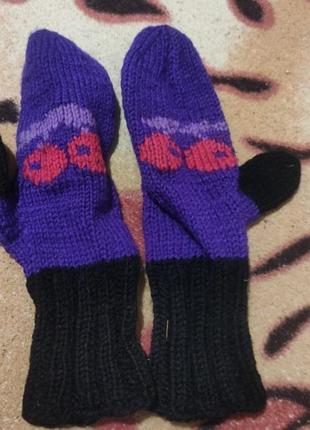 Женски теплиое варешки зимние вязаные варежки женские перчатки зимние