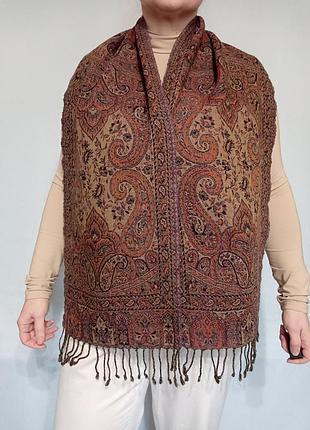 Шарф шерстяной принт пейсли недорого