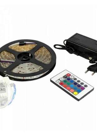 Светодиодная лента 12w 5м rgb smd5050 (rope-lights) bluetooth провод черный арт. 7680 тм китай