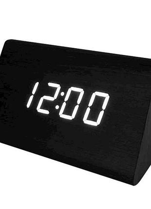 Годиннник настільний електронний з будильником -864-6 з білим підсвічуванням тм vst