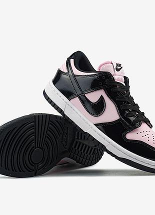 Nike sb dunk low pink black patent foam