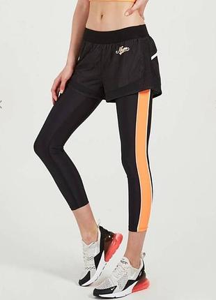 Спортивные лосины с шортами 2 в 1