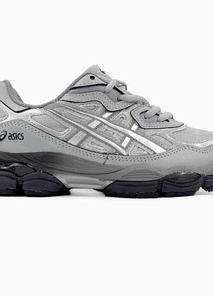 Мужские кроссовки asics gel-nyc grey silver ассикс серого с серебристым цветами