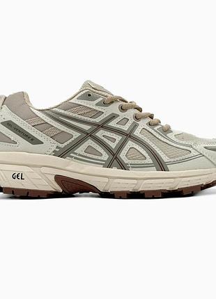 Мужские кроссовки asics gel-venture 6 beige grey ассикс бежевого с серым цветами
