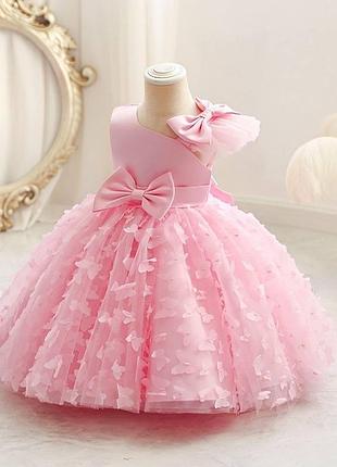 Сукня 102, р.100,110,120,130, атлас+фатин+бавовна, рожевий