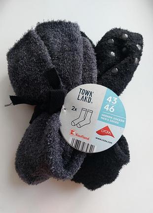 Комплект теплые мягкие носки со стоперами 2 пары размер 43-46