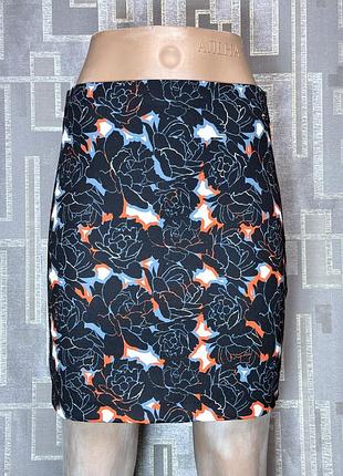 Юбка женская мини 42 (uk 10) размера river island черная цветная облегающая хорошо тянется