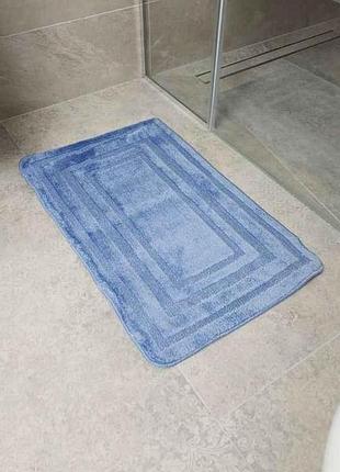 Килимок для ванної кімнати 50*80см синій поліпропіленовий econom рамка тм dariana
