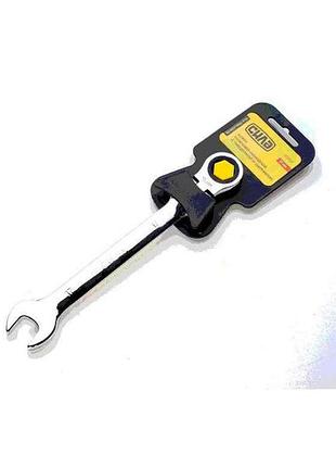 Ключ комбинированный 15мм с трещоткой рожково-накидной и шарниром crv тм сила