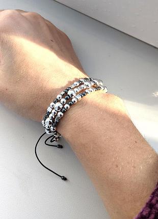 Браслет з гематиту шамбала