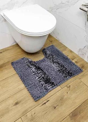 Килимок для ванної кімнати 55*50см попільний матрас з вирізом тм dariana