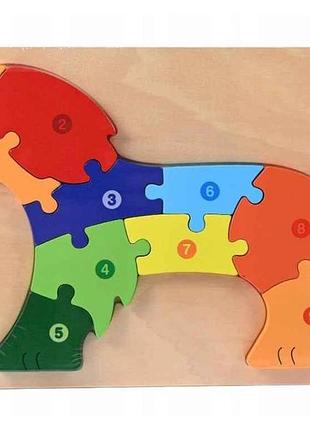 Древесная игрушка пазлы собака md 1361 тм metr