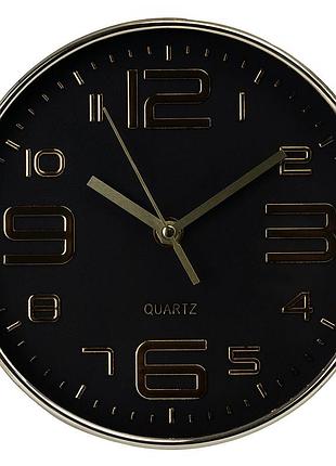 Часы "моментум", черно-золотые, 20 см elisey