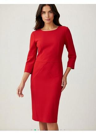Красивое брендовое красное платье на подкладке со змейкой большого размера батал