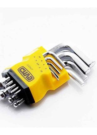 Набір ключів шестигранних 1.5 мм, 2 мм, 2.5 мм, 3 мм, 4 мм, 5 мм, 6 мм, 8 мм, 10мм crv 9шт тм сила