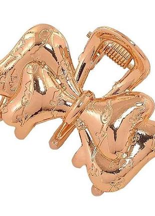 Заколка-краб 4,5см метал «бант з візерунком» (289827) тм xuping