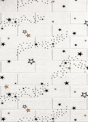 Декоративна 3d панель самоклейка 700х770х3мм зірки (цегла) (021-3) sw-00000693