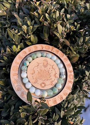 Браслет амазоніт і кальцит 8 мм