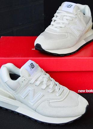 Кросівки new balance 574 legacy beige white жіночі термо