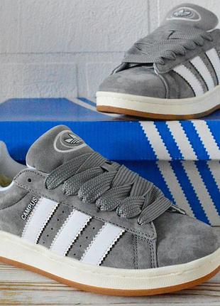Кросівки adidas campus gray white жіночі зимові