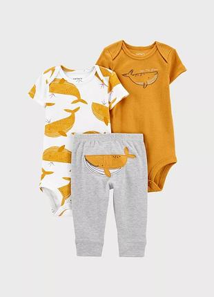 Костюм-трійка для дівчинки carter’s —2 боді, лосини 9 місяців(68-74 см)
